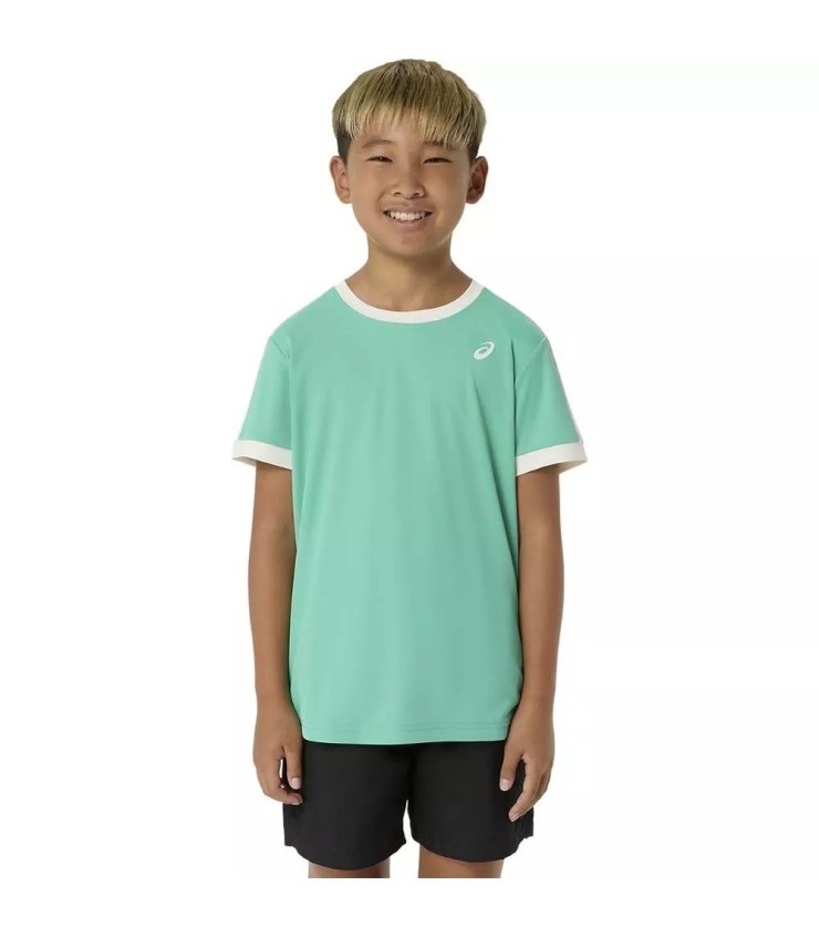 T-shirt verde do menino de Asics 1
