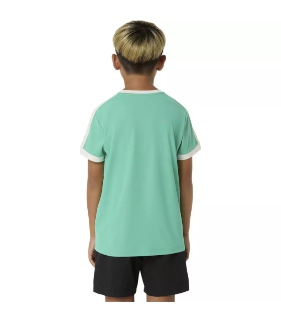 T-shirt verde do menino de Asics 2