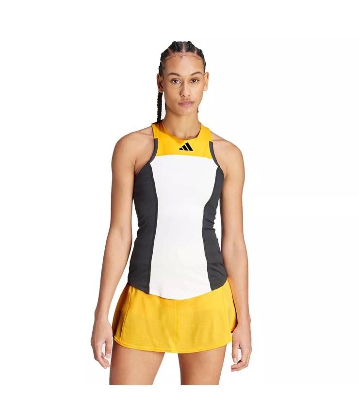 ADIDAS PRO Y-3 T-Shirt senza maniche Bianco / Nero / Arancione 2