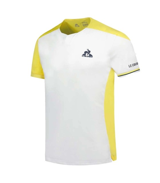 T-shirt Junior Le Coq Sportif Yannick Noah Paris Blanc Jaune | Ipontennis