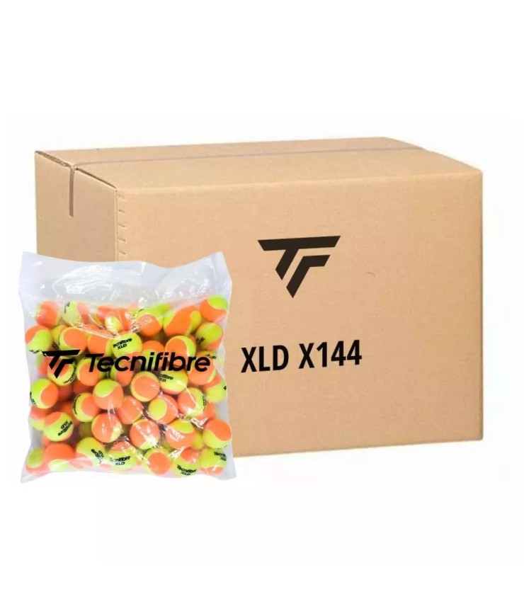 Box with 144 Tecnifibre XLD tennis balls. 1