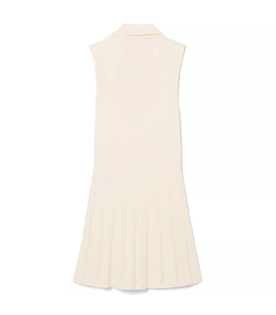 Vestido de tênis elástico bege para mulheres Lacoste 2