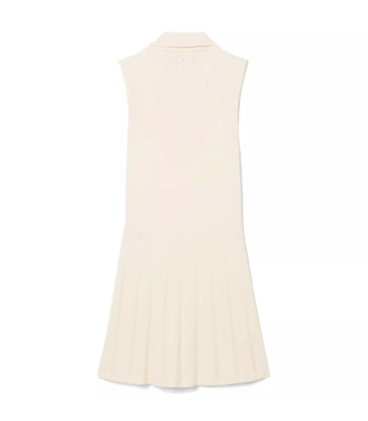Vestido de tênis elástico bege para mulheres Lacoste 2