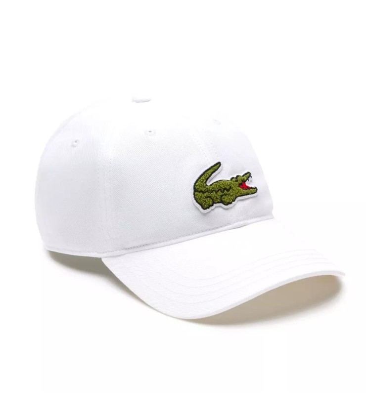 Gorra de sarga de algodón blanca Lacoste 1