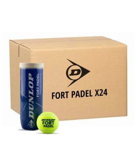 Caja de 24 botes de 3 pelotas Dunlop Fort Padel 1