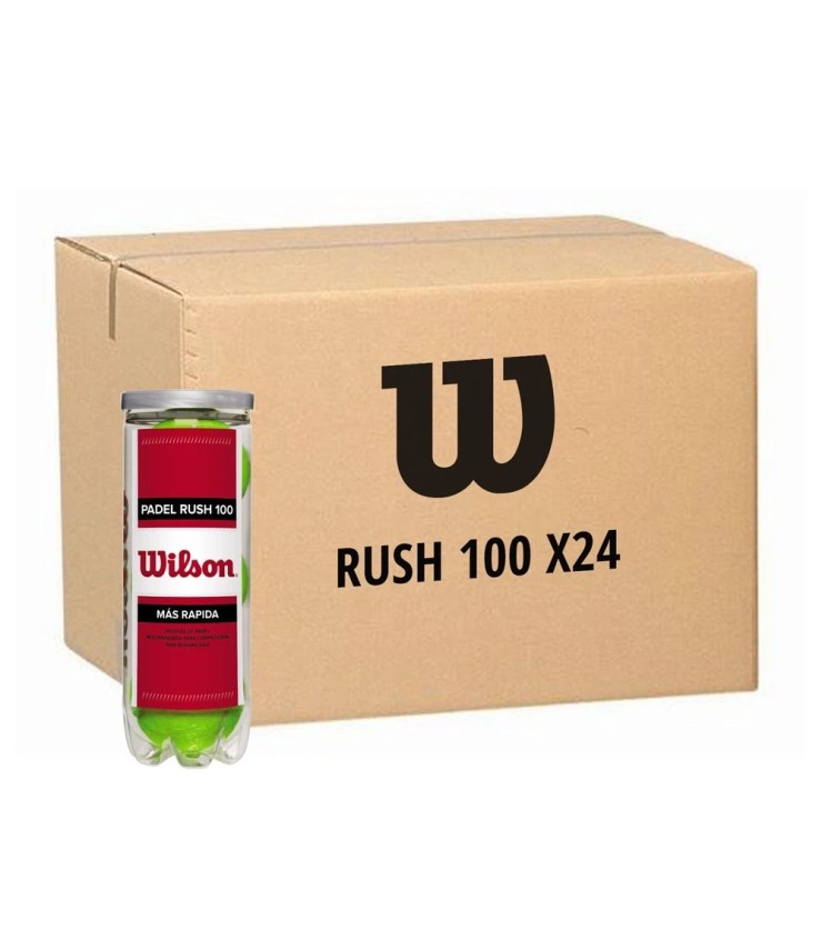 Caja de 24 botes de 3 pelotas Wilson Padel Rush 100 1