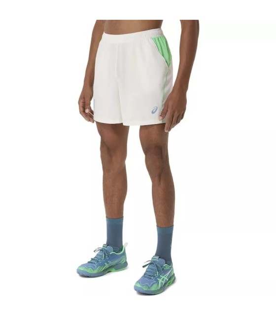 Asics Padel Court Shorts Creme / Green 3