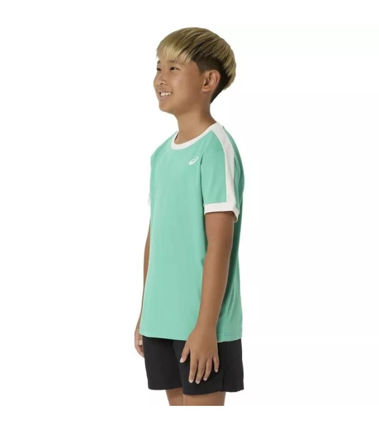 T-shirt verde do menino de Asics 3