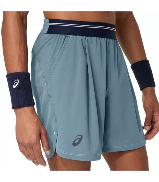 ASICS GAME 7-INCH TENNIS SHORTS - IRONCLAD BLUE / GRAY 3