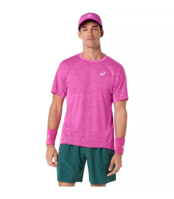 T-shirt Asics combinam jacquard mc rosa 1