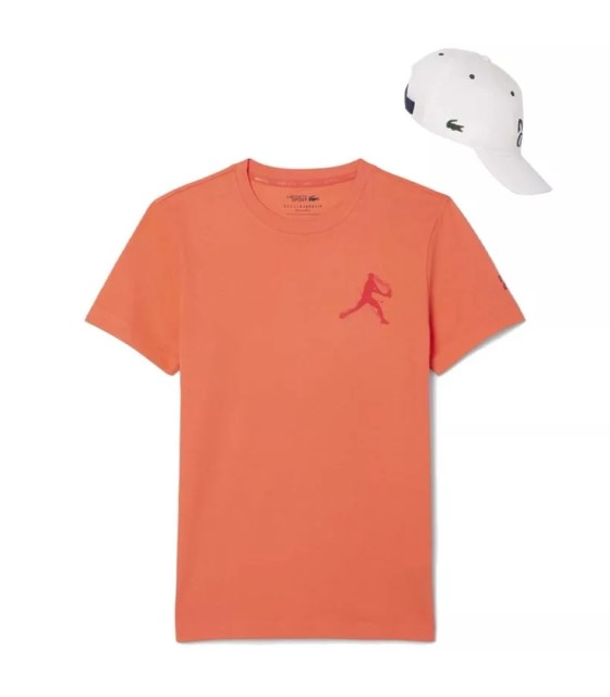 Pack Camiseta + Gorra Lacoste Tennis x Novak Djokovic Rojo 1
