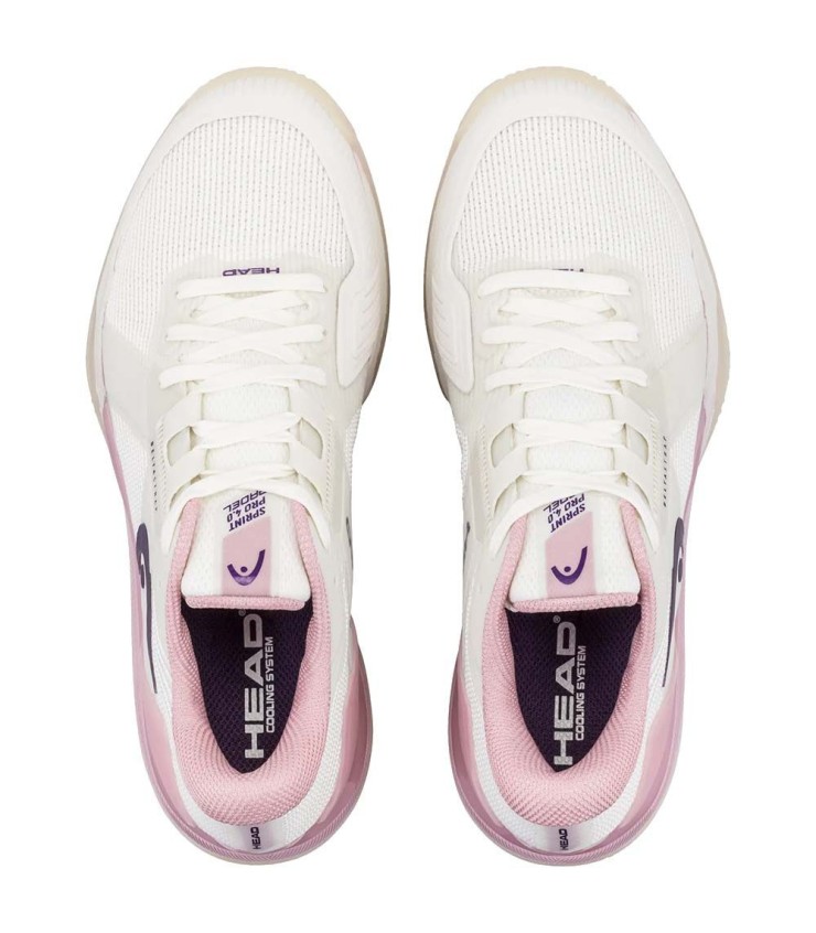 Zapatillas de pádel para mujer Head Sprint Pro 4.0 blancas/rosas 3