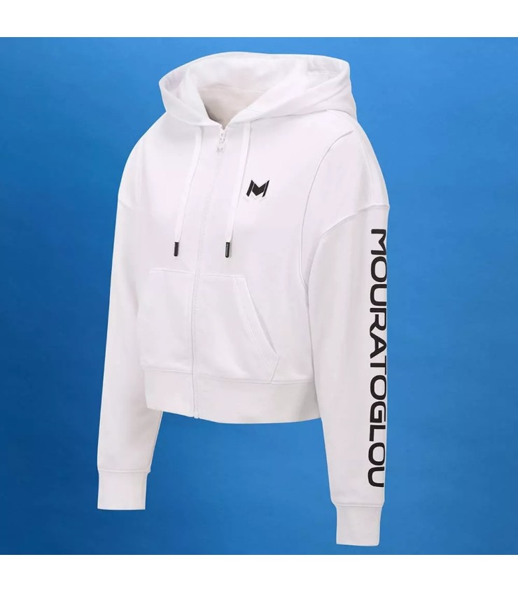 Veste à capuche Mouratoglou pour femme blanche | Ipontennis