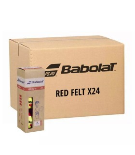 Box mit 24 Boxen 3 Bälle Babolat Rot Filz 1