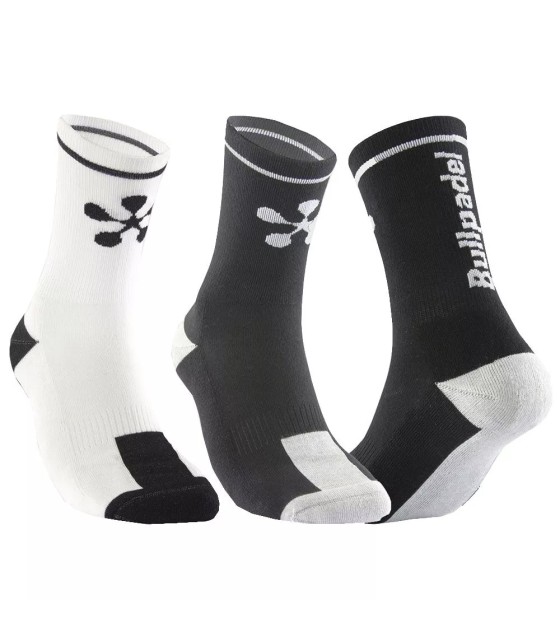 Calcetines Bullpadel Premier Padel Negro/Gris y Blanco/Negro (2 pares) 1