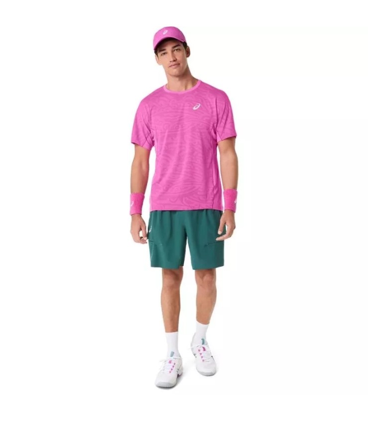 T-shirt Asics combinam jacquard manga curta rosa 5