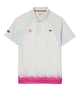 Polo Lacoste Tenis Daniil Medvedev Roland Garros Blanco / Rosa 1