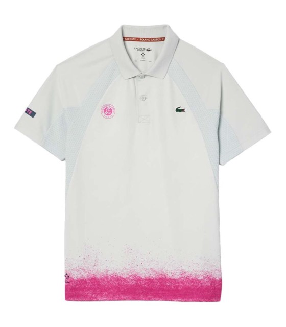 Polo Lacoste Tennis Daniil Medvev Roland Garros White / Rosa 1