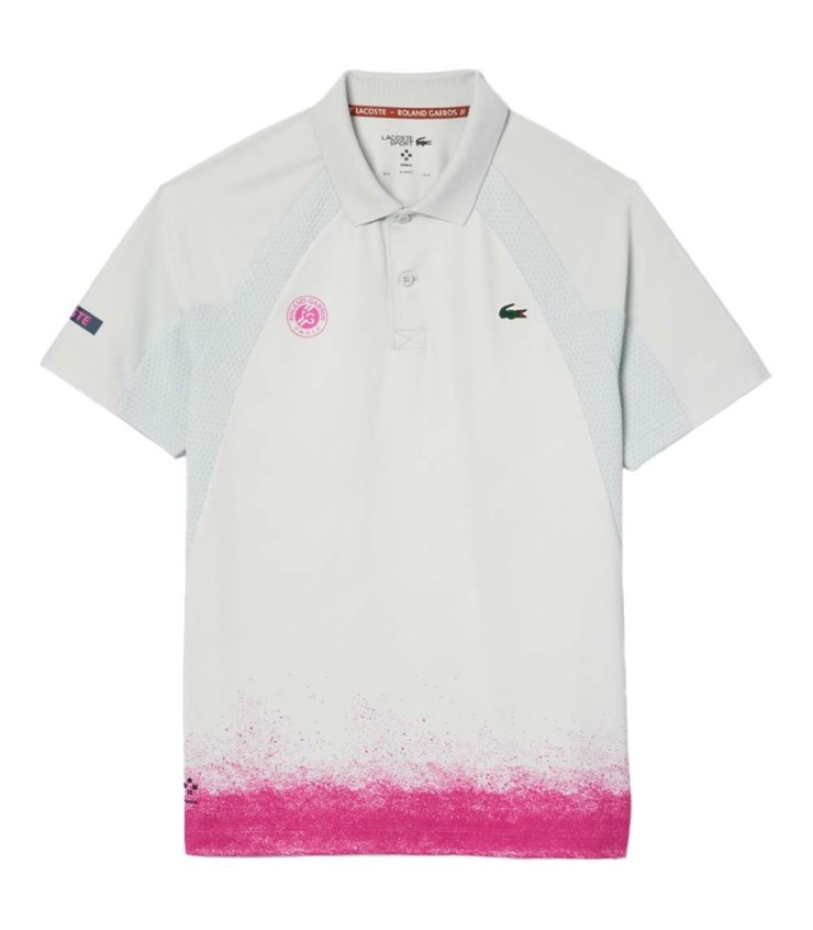 Polo Lacoste Tenis Daniil Medvedev Roland Garros Blanco / Rosa 1