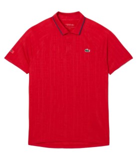 Polo Lacoste Tennis Novak Djokovic sulla pista rossa 1