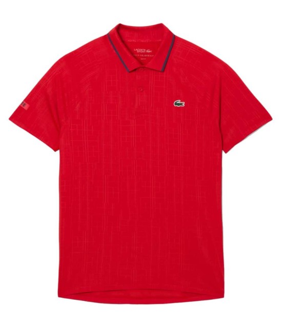 Polo Lacoste Tênis Novak Djokovic na faixa vermelha 1