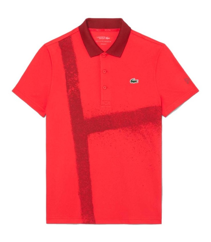 Polo Lacoste Tennis Novak Djokovic Red / Bordeaux Amateur version 1