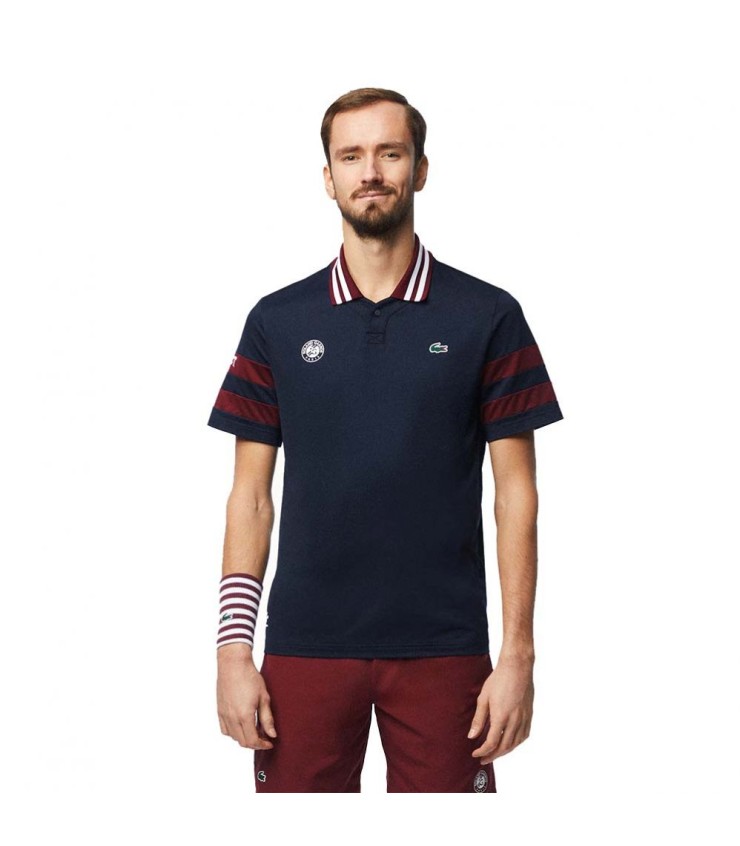 Polo Lacoste Tennis Daniil Medvev Roland Navy Blue Garros 4
