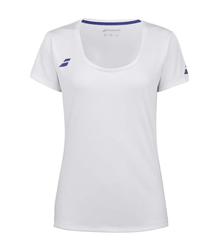 Babolat jogar tampão t-shirt mulher branca 1
