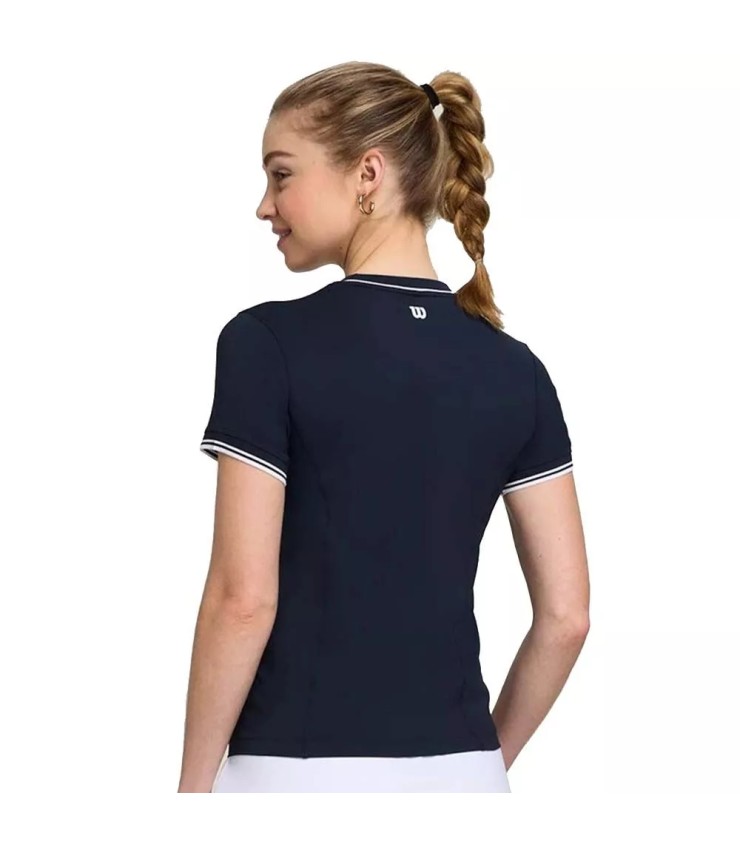 Nahtloses Damen-T-Shirt Wilson Team in Marineblau | Ipontennis