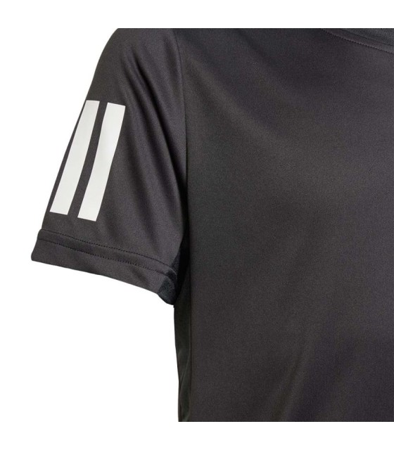 Camiseta Adidas Club 3 Rayas Junior Negra 3