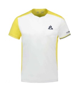 T-shirt Le Coq Sportif Junior Yannick Noah Paris Blanc / Jaune 1