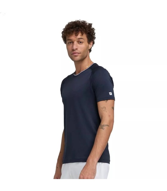T-shirt à manches longues Wilson Team Seamless Crew bleu marine | Ipontennis