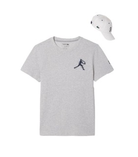Pack T-shirt + Cap Lacoste Tennis X Novak Djokovic Grey Jasped / White 1