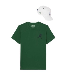 T-shirt Pack + Cap Lacoste Tennis x novak djokovic green 1