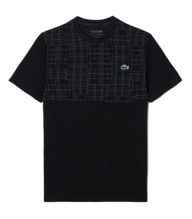 T-shirt Lacoste Tennis Novak Djokovic Ultra Dry Black Stamp 1