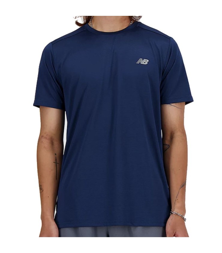 Balanço azul marinho T-shirt novo equilíbrio 1