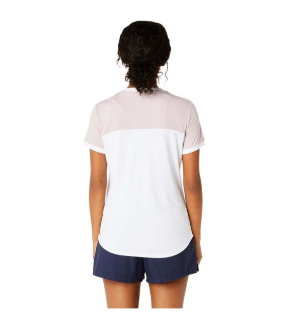ASICS Court SS T-Shirt White / Pink Mushing 2