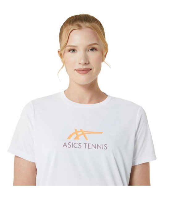 T-shirt graphique asics court blanc / orange 3