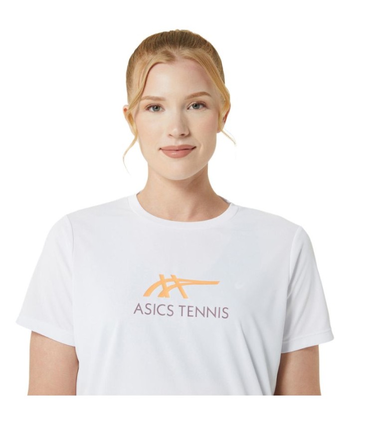 T-shirt grafica del tribunale Asics Bianco / Arancione 3