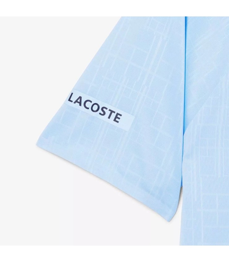 Polo de tenis Lacoste Novak Djokovic en pista azul pastel 4