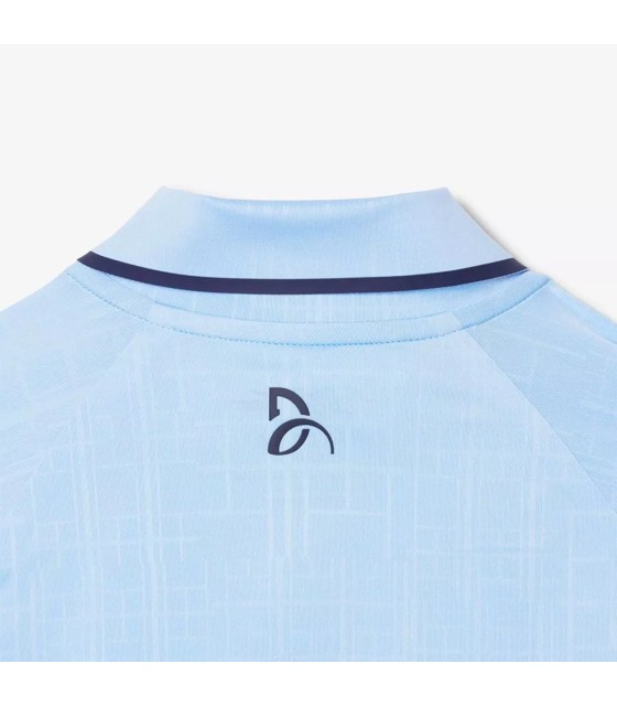 Polo da Tennis Lacoste Novak Djokovic in Pista Azzurro Pastello