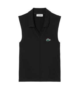 Polo Lacoste Sleeveless woman black 1