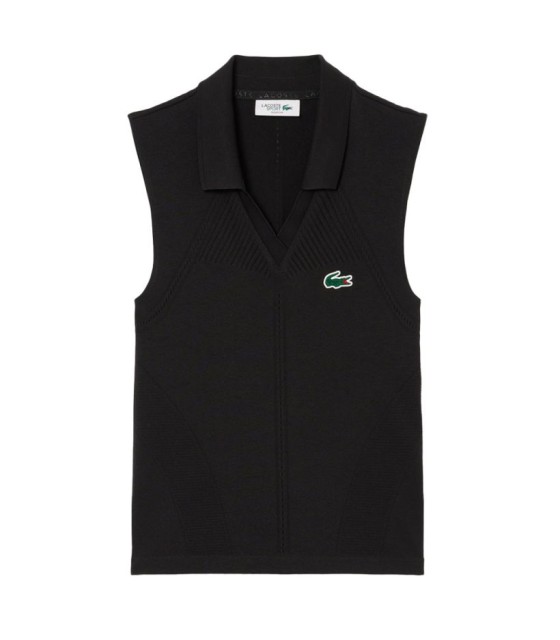 Polo Lacoste Sleeveless woman black 1