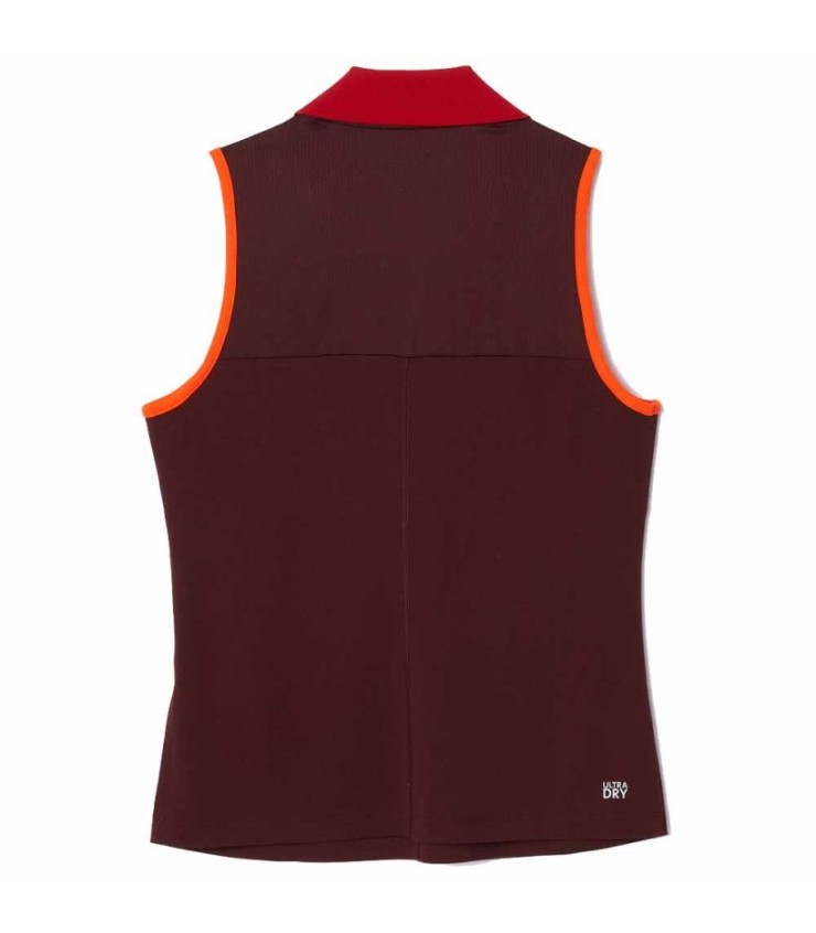 Polo Lacoste Mujer Sin Mangas Burdeos 2