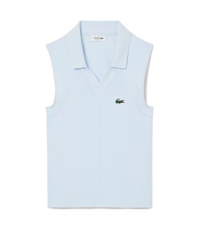 Polo Lacoste Blaue ärmellose Frau 1
