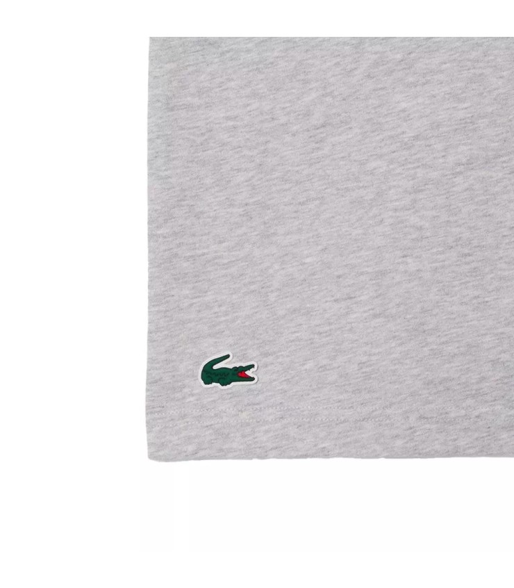 Pack Camiseta Boné de Tênis Lacoste x Novak Djokovic Cinza Mesclado Branco