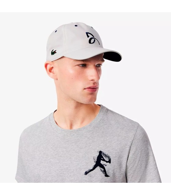 Pack T-Shirt und Tenniskappe Lacoste x Novak Djokovic Grau Meliert Weiß