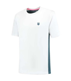 K-Swiss Hypercourt Mix Melange Crew T-Shirt White / Blue Oil 1