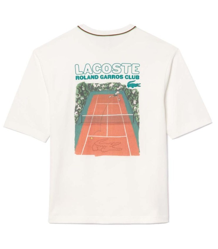 Tee-shirt Lacoste Coton Roland Garros Blanca 2