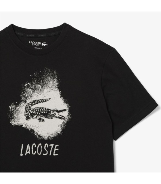 Camiseta Lacoste Sport Gráfica Negra 2